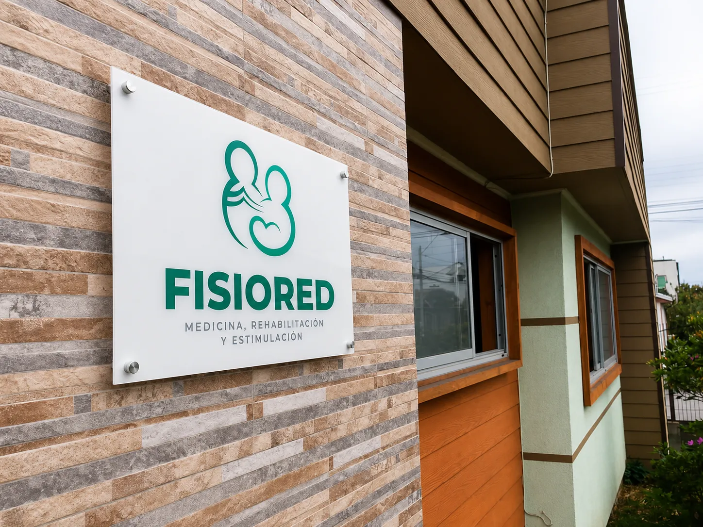 Detalle de la fachada de FisioRed en Nueva Imperial